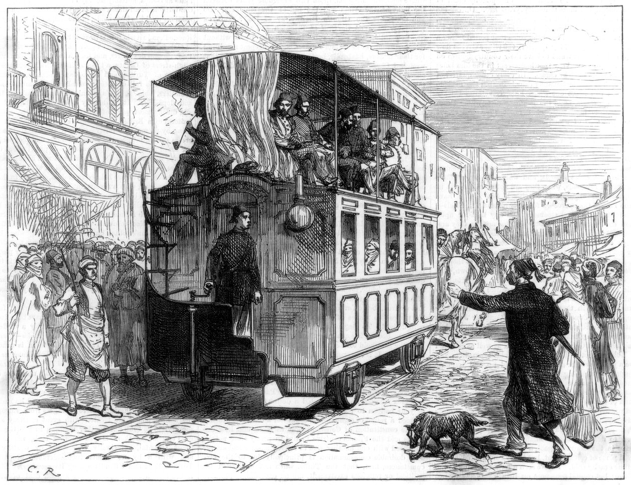 Horse-drawn tram, Constantinople by Unbekannt