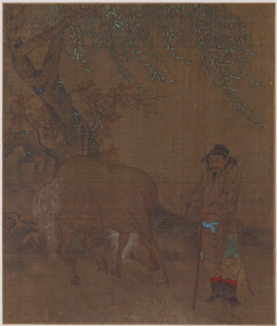 Horse and Groom under a Willow, Possibly Ming dynasty, 1368-1644 by Unbekannt