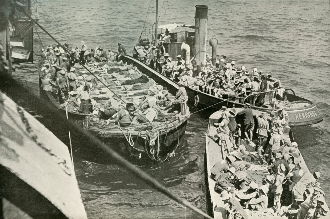 How the Wounded Were Conveyed to the Hospital Ships by Unbekannt