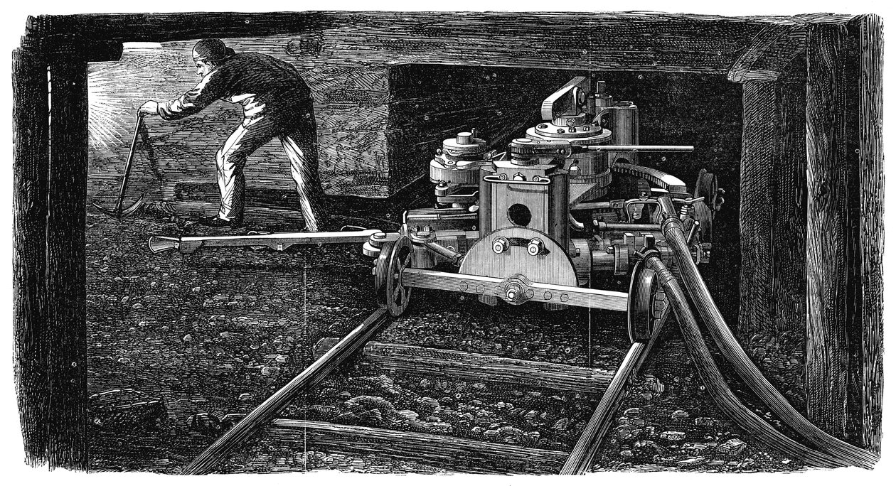 Hydraulic coal cutting machine, named The Iron Man, 1867 by Unbekannt