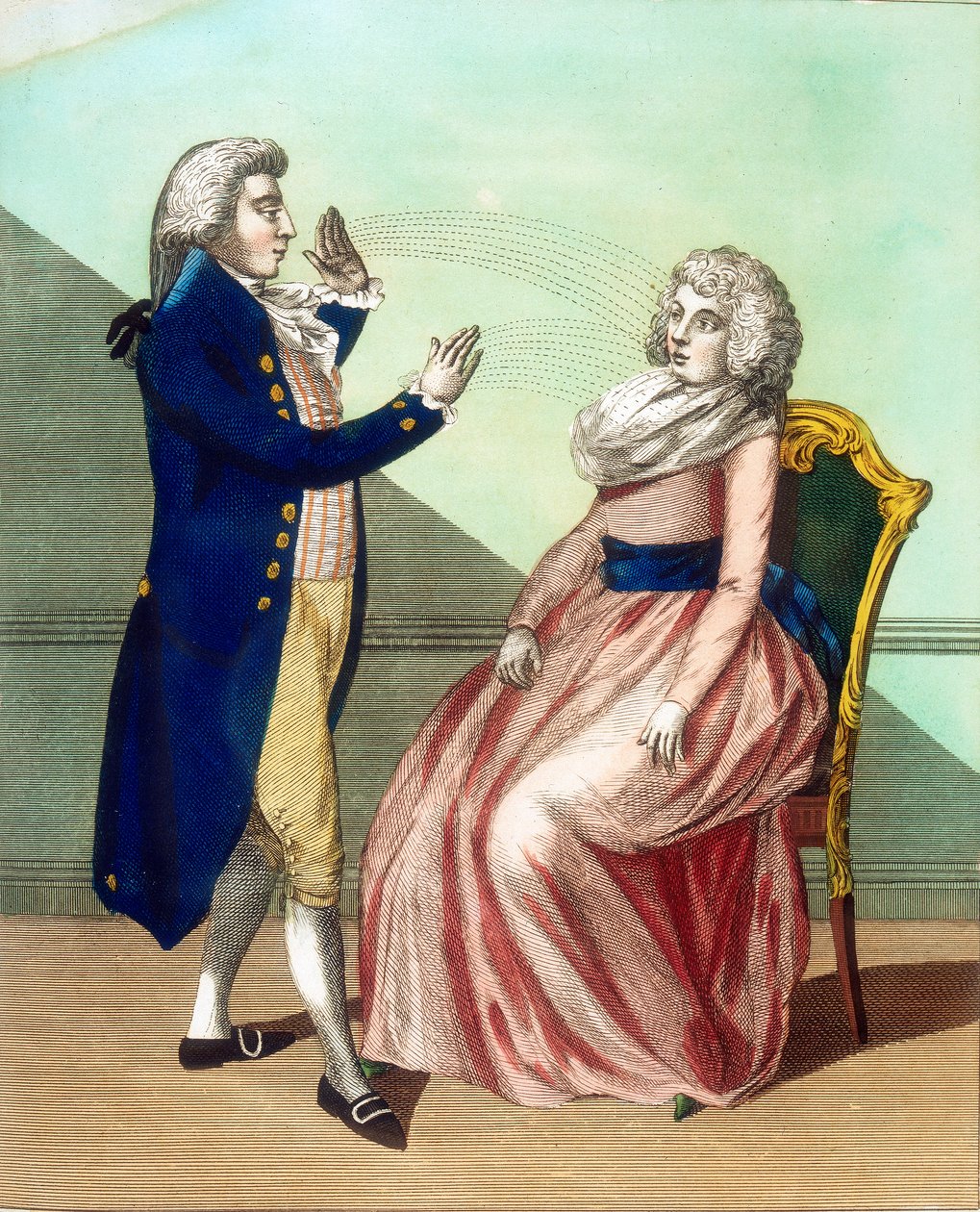 Hypnotist mesmerising a patient by Unbekannt