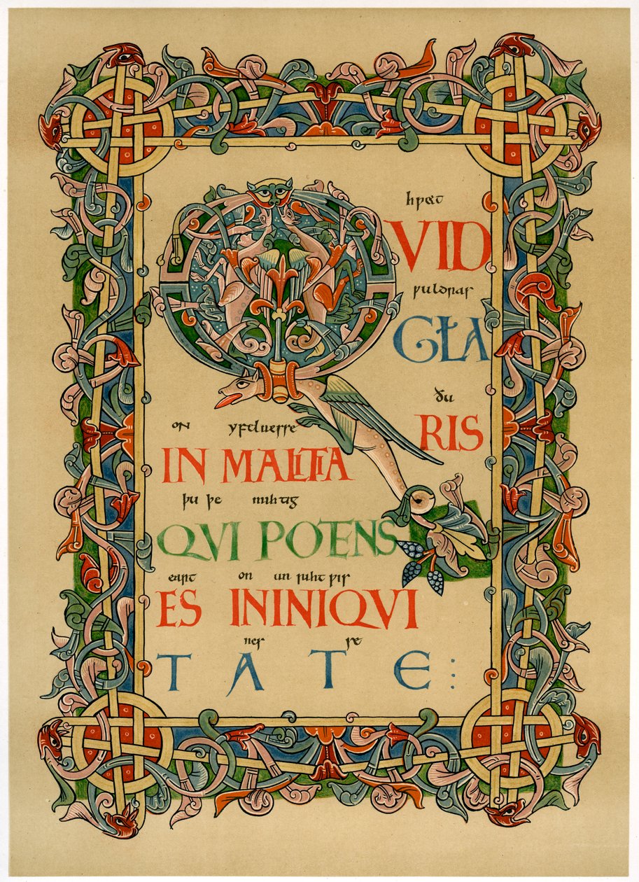 Illuminated Initial Q, c1073 by Unbekannt