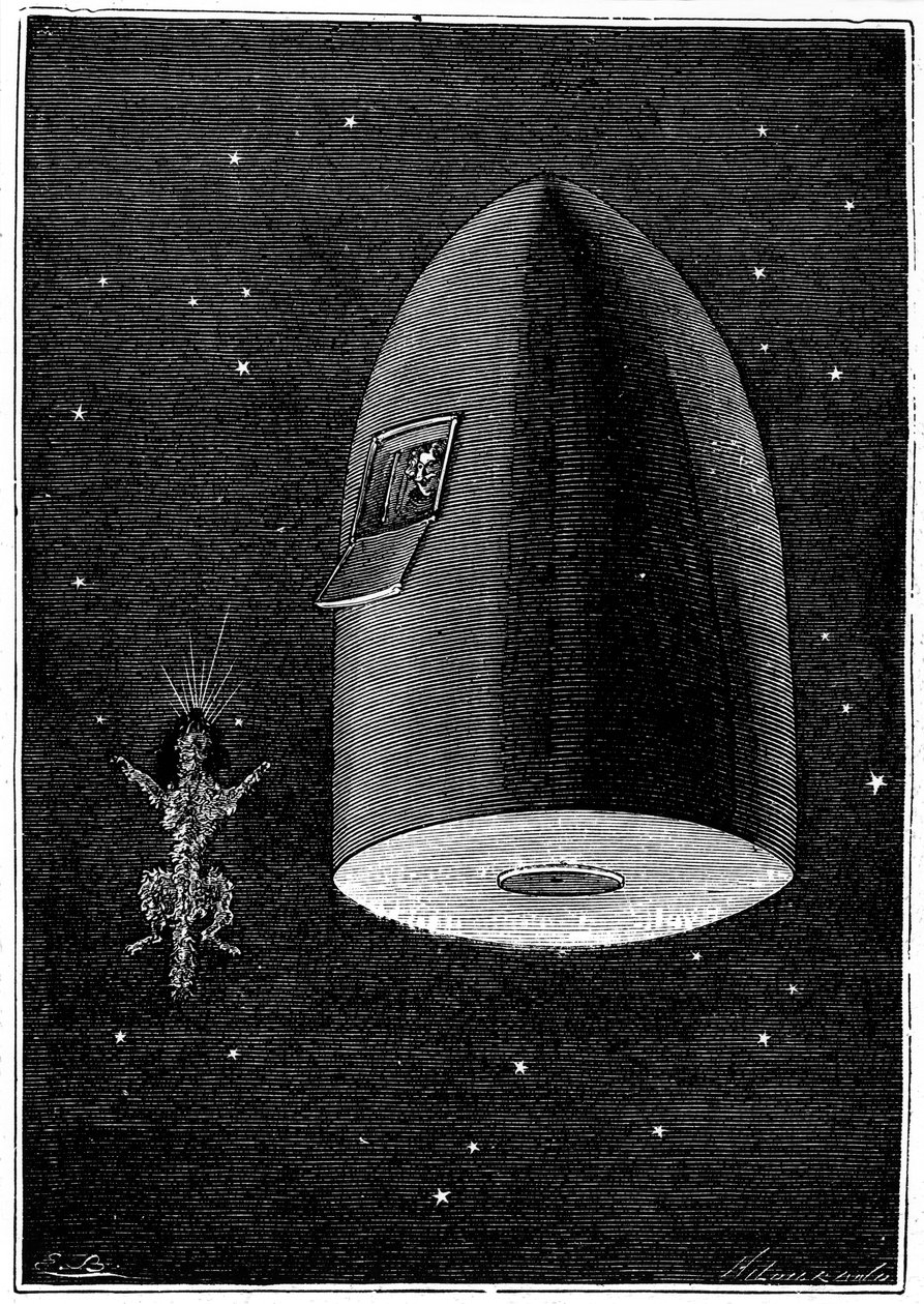 Illustration from De la Terre à la Lune by Jules Verne by Unbekannt