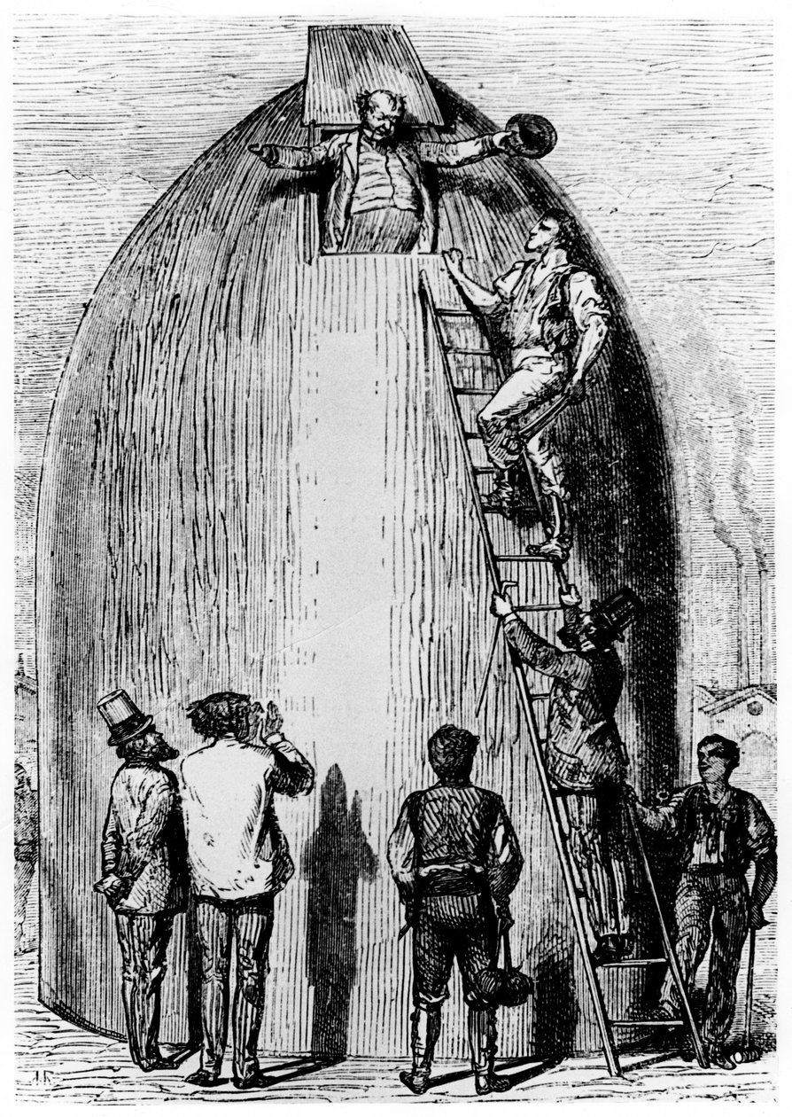 Illustration from De la Terre a la Lune by Jules Verne, 1865 by Unbekannt