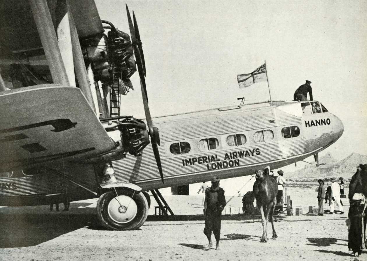 Imperial Airways Handley-Page HP 42 biplane Hanno, Gwadar, Baluchistan by Unbekannt