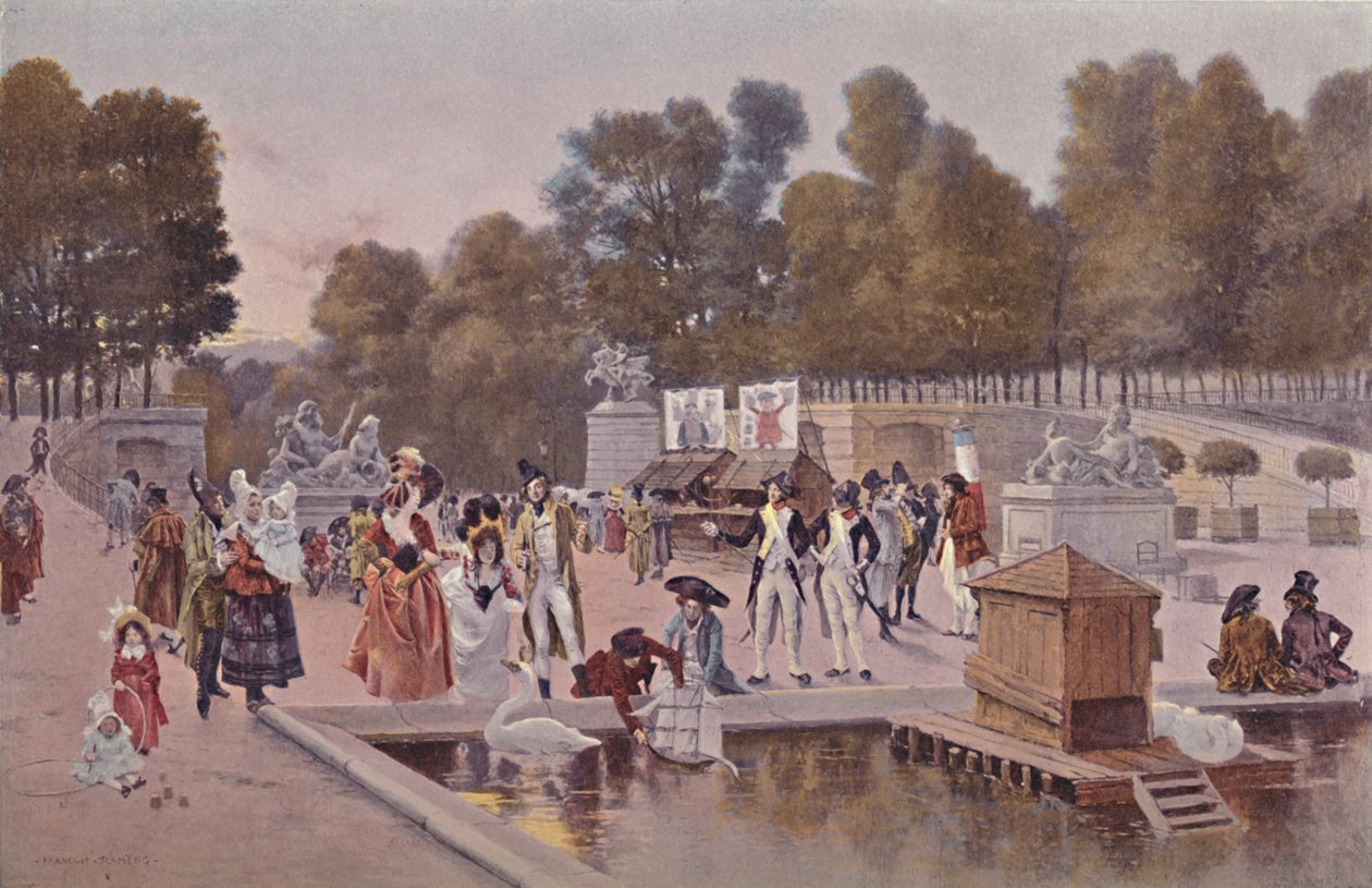 In The Garden of the Tuileries by Unbekannt