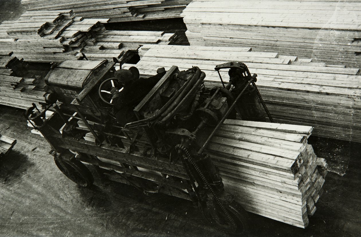 In a woodworking factory, Russia, 1950s by Unbekannt