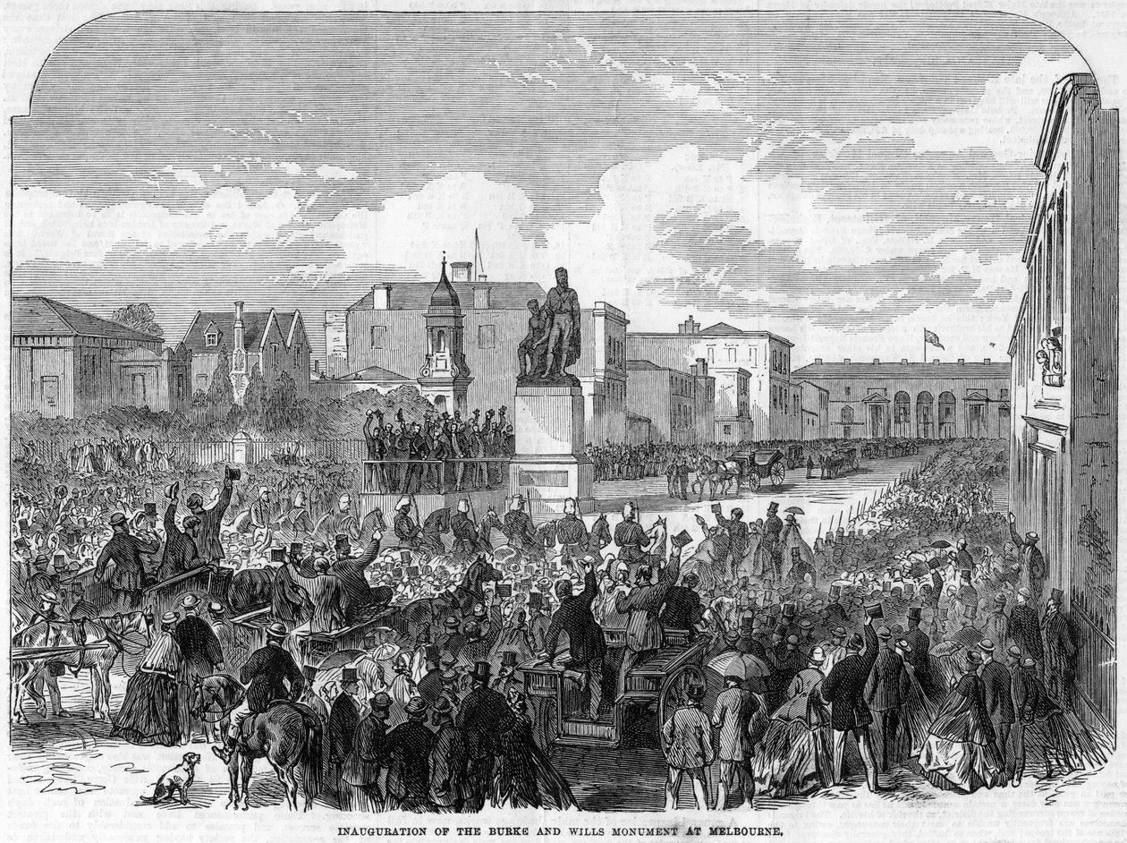 Inauguration of the Burke and Wills Monument at Melbourne, Australia, 1865 by Unbekannt