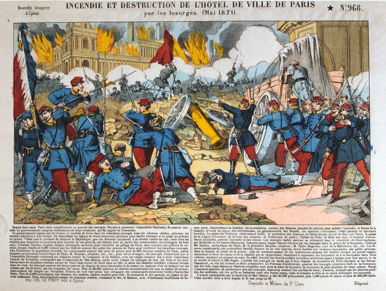 Fire and Destruction of the Hotel de Ville, Paris, 24 May 1871 by Unbekannt