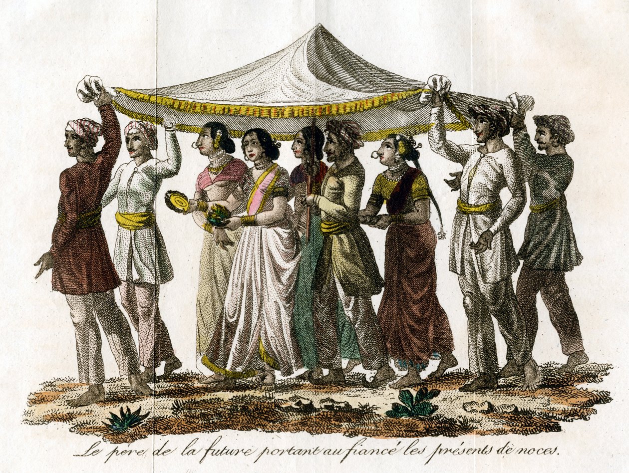 Indian wedding procession by Unbekannt