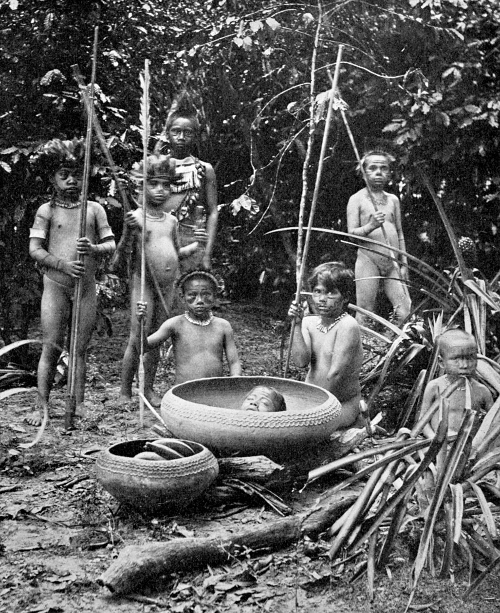 Indians of the Putumayo River with a Decapitated Head, Amazonia by Unbekannt