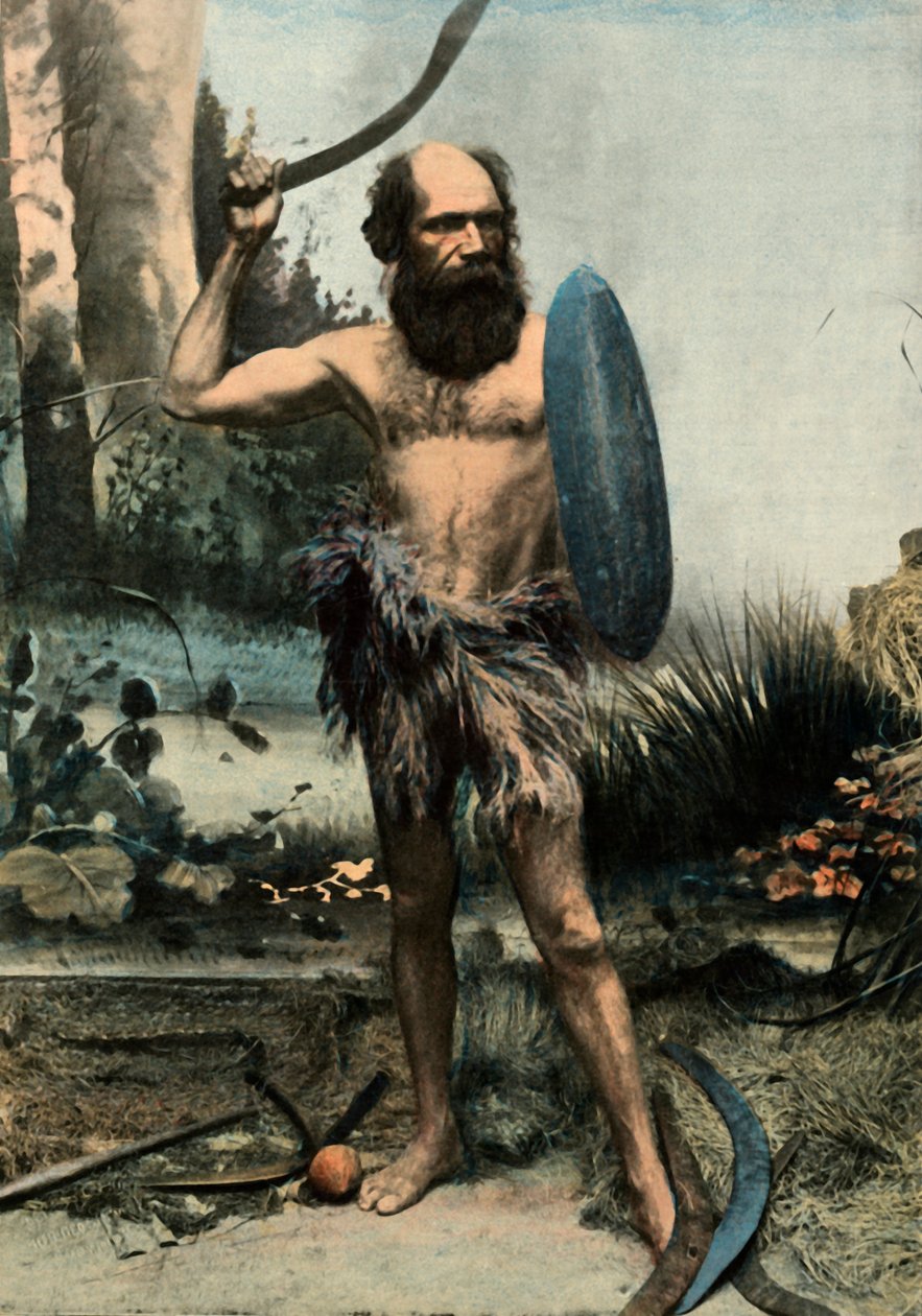 Aborigine Armed with a Boomerang, 1900 by Unbekannt