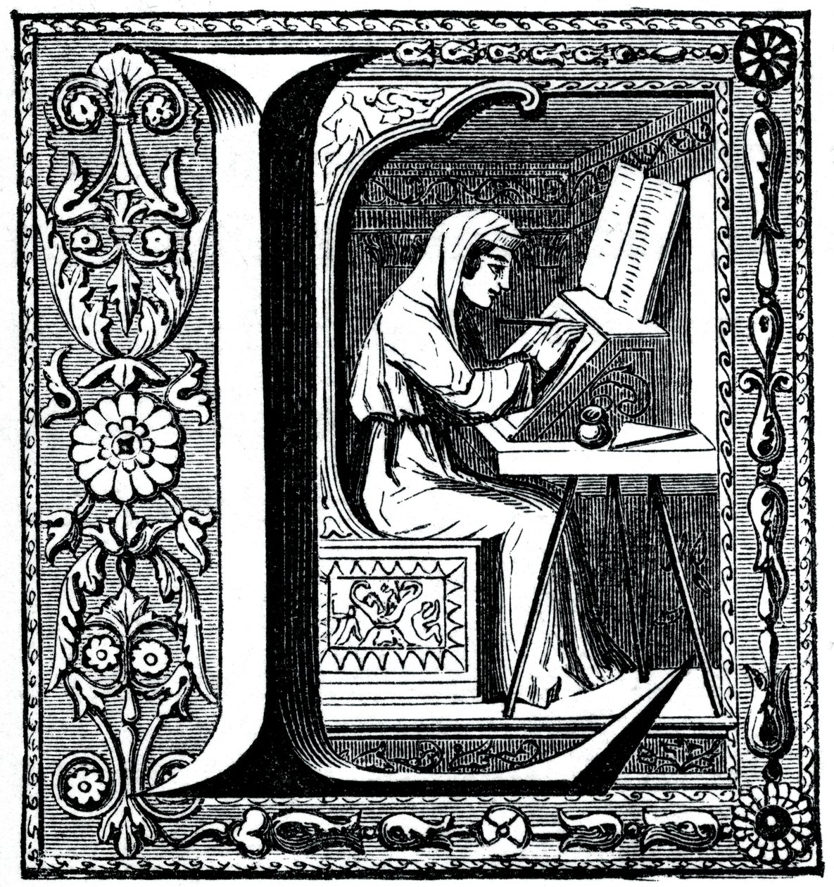 Initial letter L, 1870 by Unbekannt