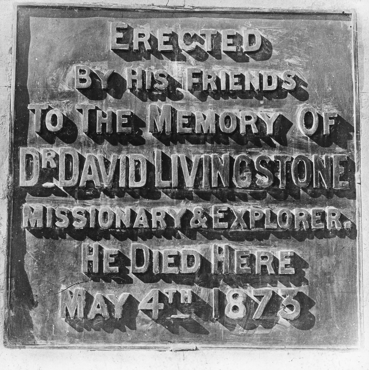Inscription on the Monument to David Livingstone, Zambia, Africa by Unbekannt
