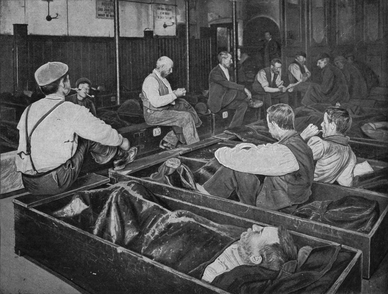 Inside Medland Hall Homeless Shelter, Ratcliff, London by Unbekannt