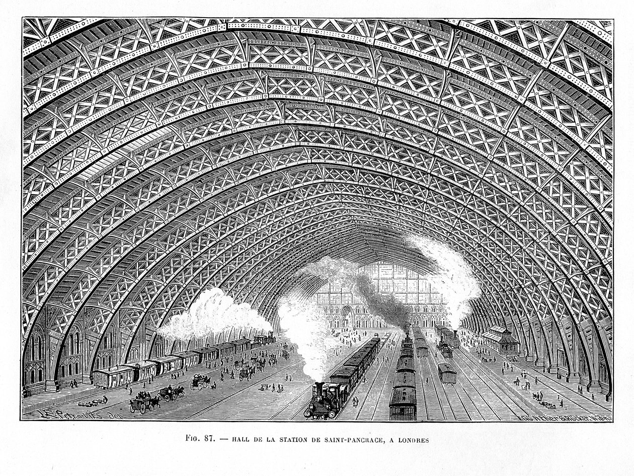 Interior of St Pancras Railway Station, London by Unbekannt