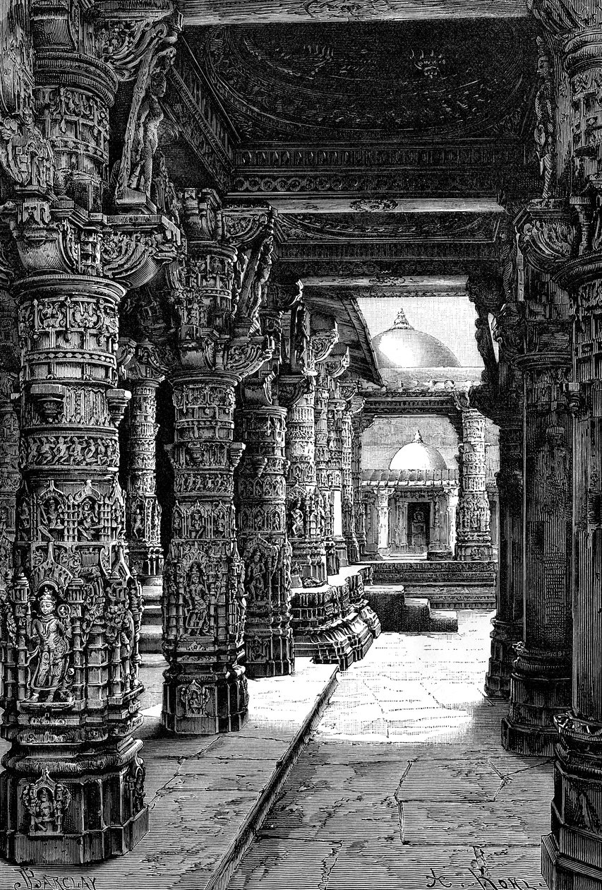 Interior of a Jaina Temple, Mount Abu, Rajasthan, India, 1895 by Unbekannt