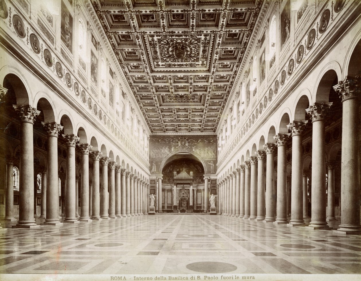 Interior of the Basilica of St Paul Outside the Walls, Rome, Italy, late 19th or early 20th century by Unbekannt