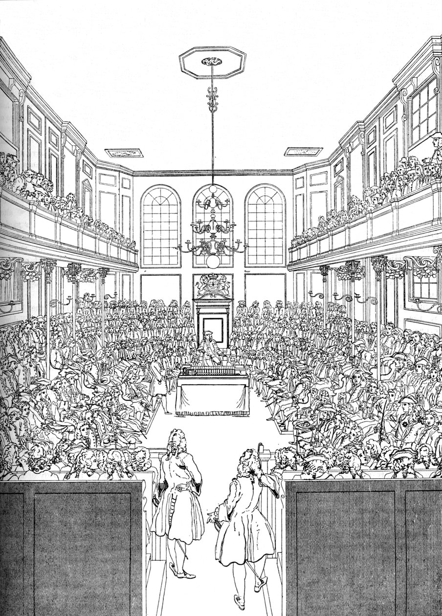 Interior of the House of Commons in 1742, 1905 by Unbekannt