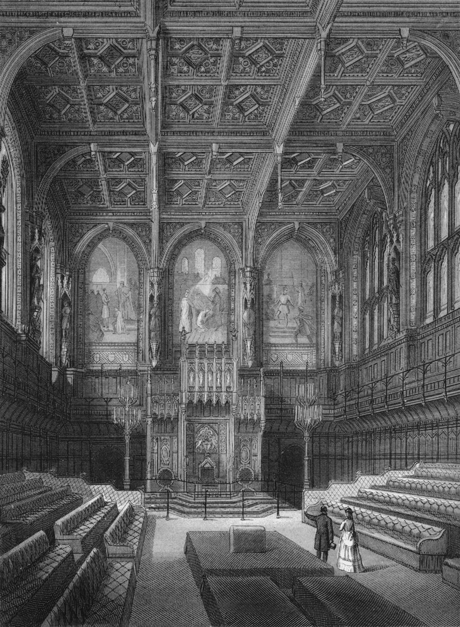 Interior of the House of Lords, Palace of Westminster, London, c1878 by Unbekannt