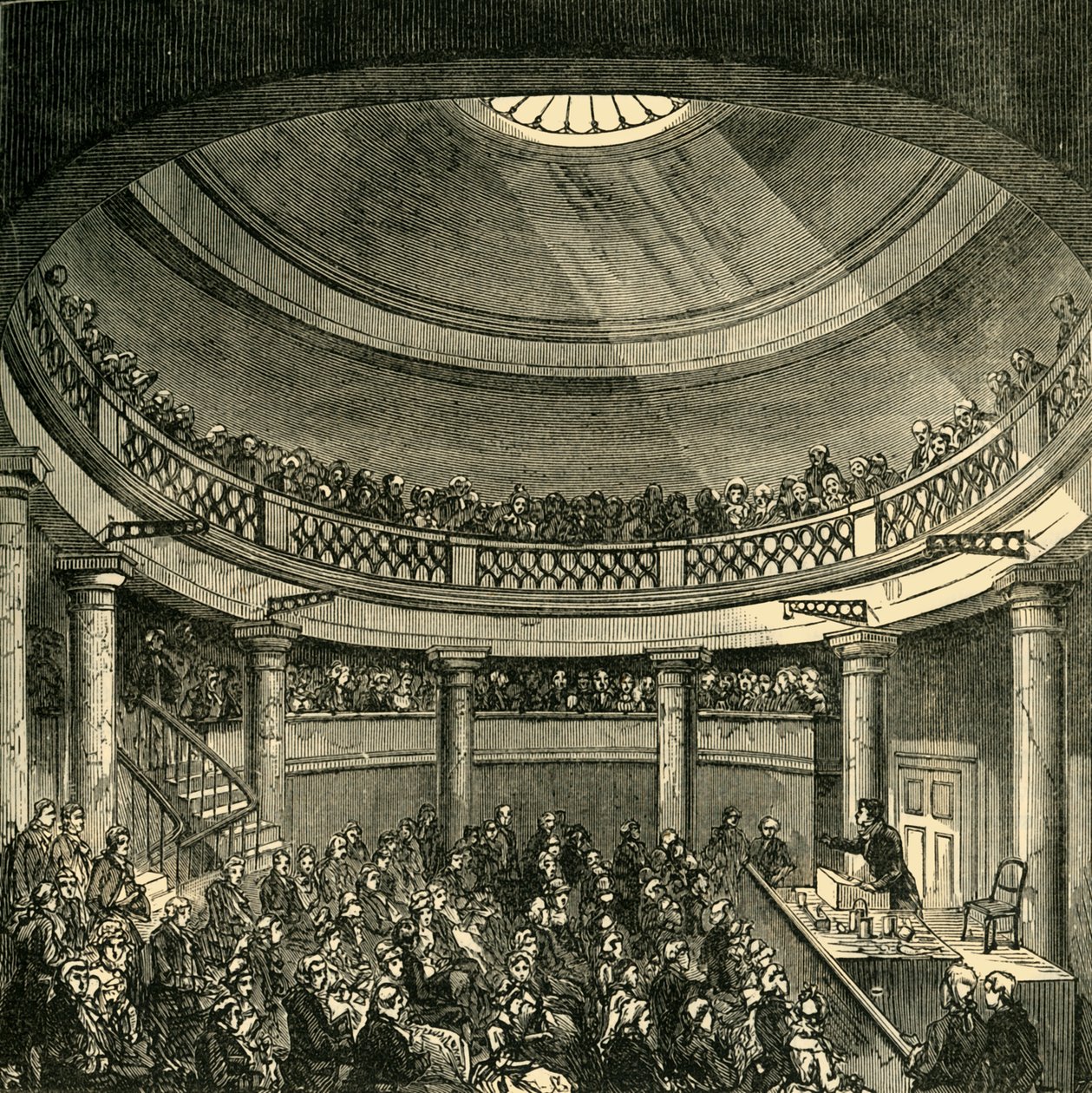 Interior of the Rotunda, Blackfriars Road, in 1820, c1878 by Unbekannt