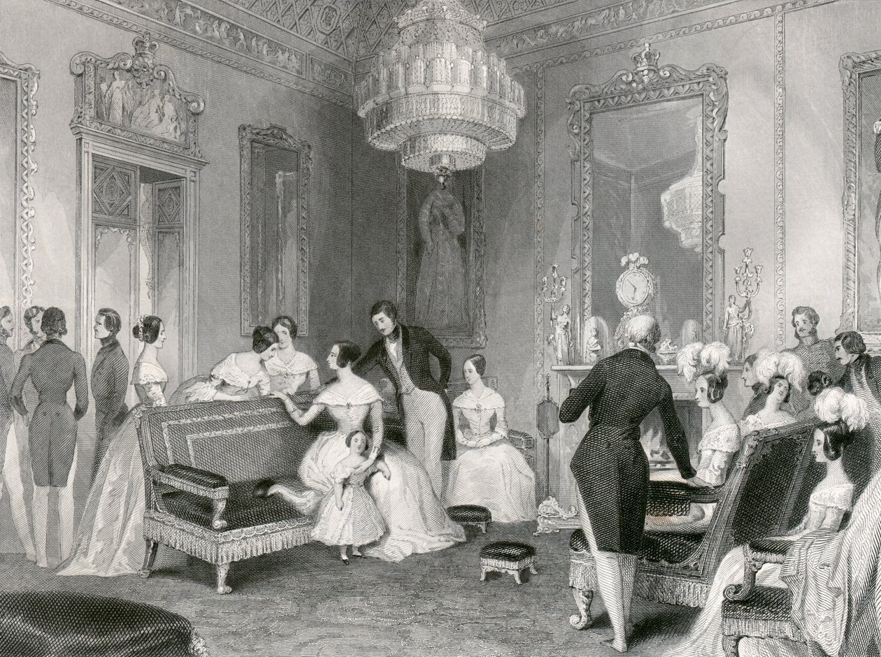 Interior of the Yellow Drawing Room, Buckingham Palace, London by Unbekannt