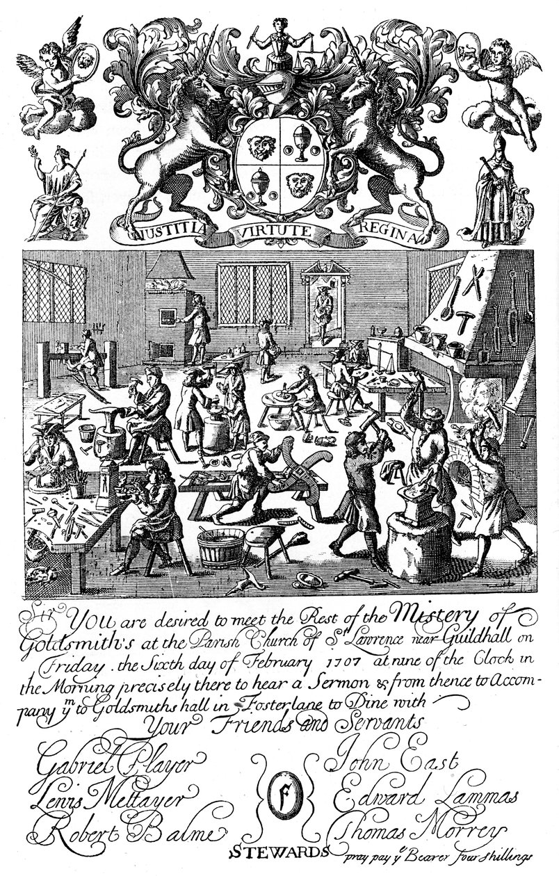 Invitation to a Meeting of the Goldsmiths Company by Unbekannt