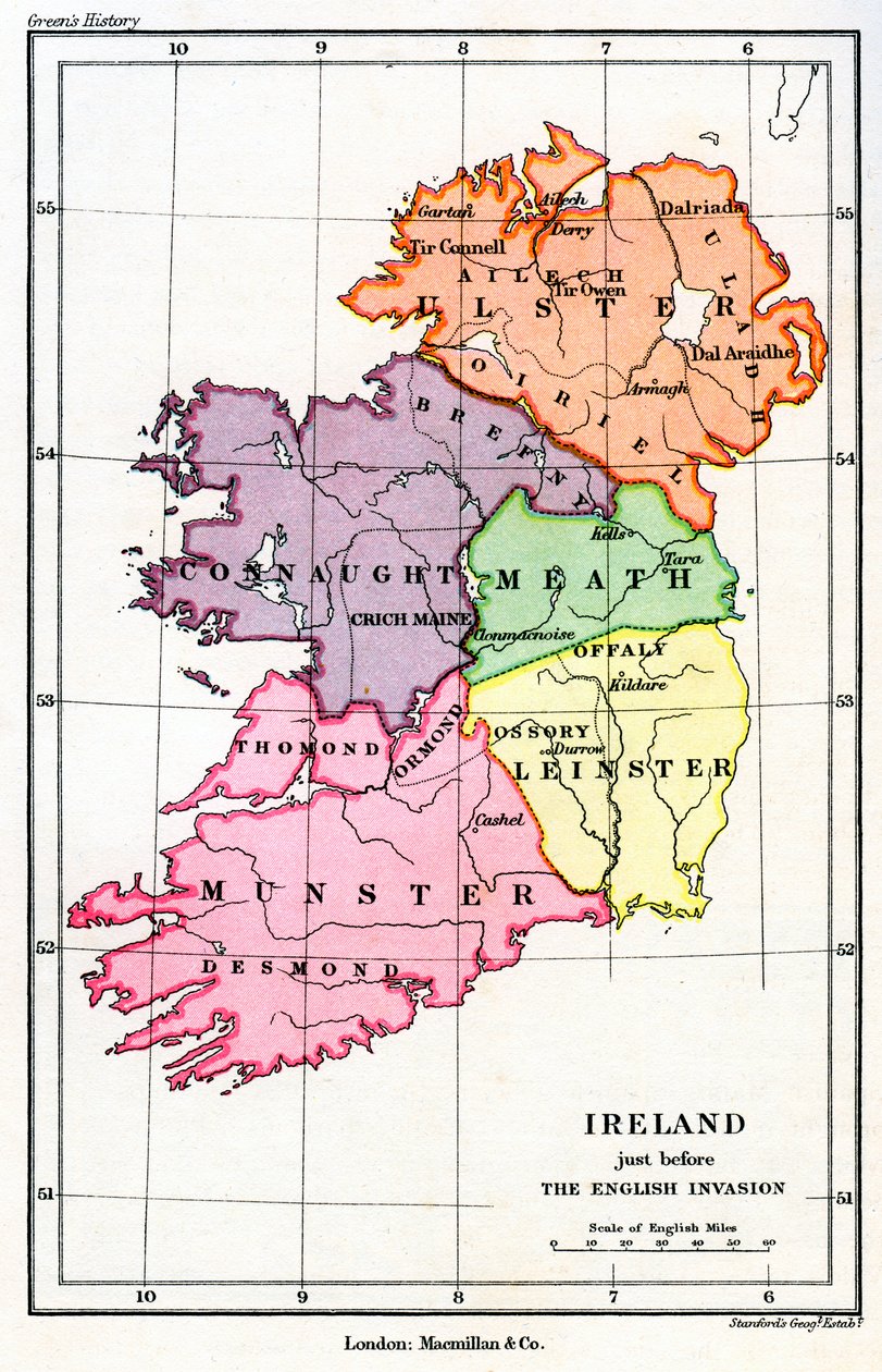 Ireland Just Before the English Norman Invasion, 1169 by Unbekannt
