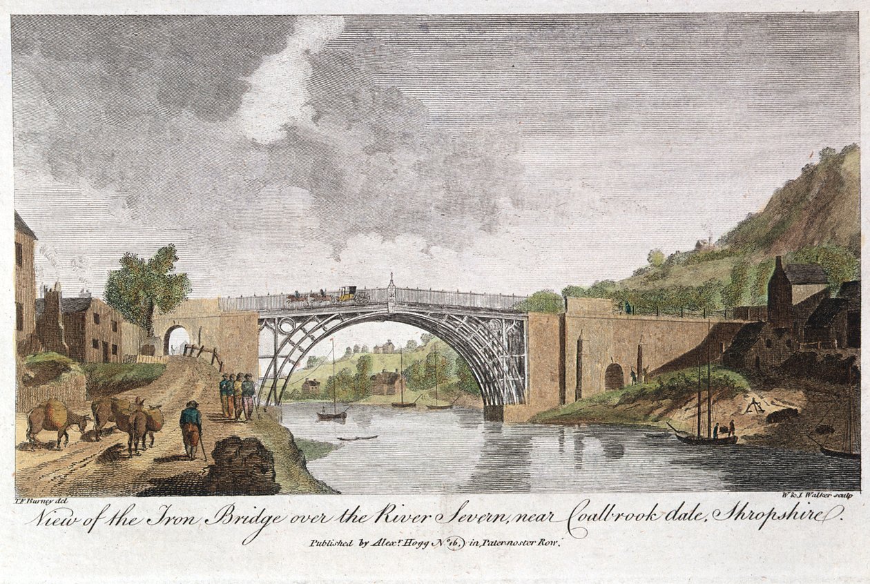 Iron bridge across the Severn at Ironbridge, Coalbrookdale, England by Unbekannt
