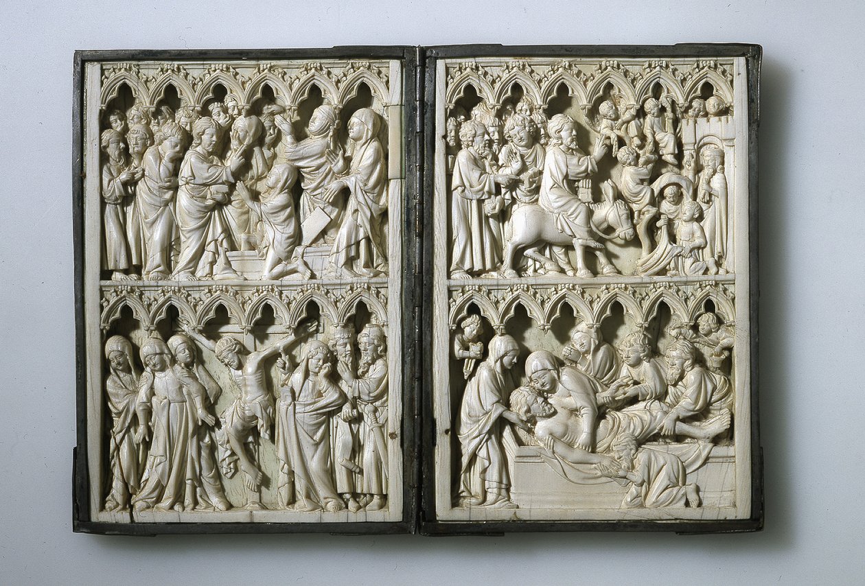 Ivory diptych with scenes from Life of Christ Property of Queen Jadwiga of Poland, 14th century by Unbekannt