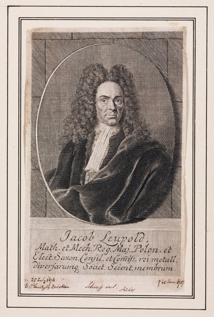 Jacob Leupold, German Physicist and Mechanical Engineer, c. 1700 by Unbekannt
