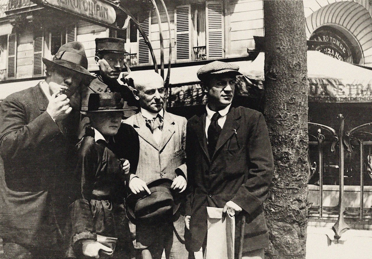 Jean Cocteau, Manuel Ortiz de Zárate, Henri-Pierre Roché, Marie Vassilieff, Max, 1916 by Unbekannt