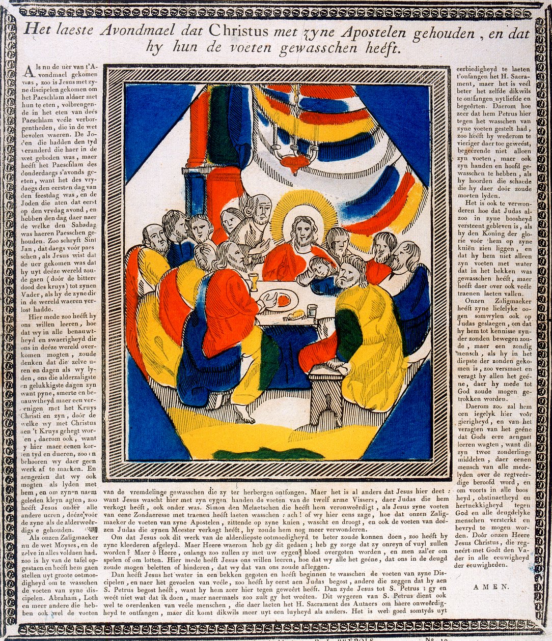 Jesus and His Disciples at the Last Supper by Unbekannt
