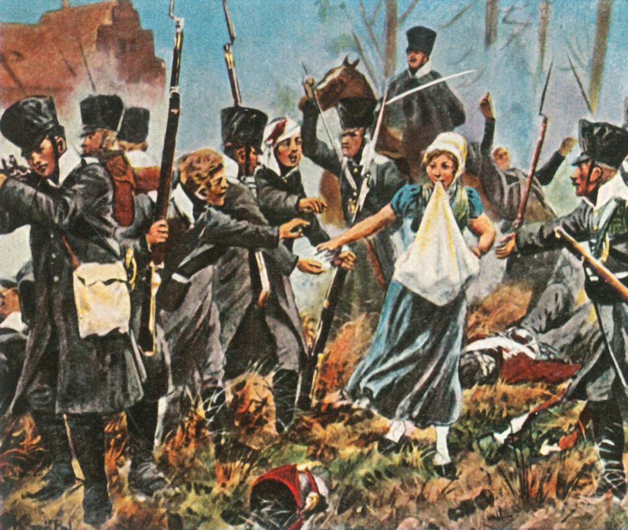 Johanna Stegen at the fighting in Lüneburg, 2 April 1813 by Unbekannt