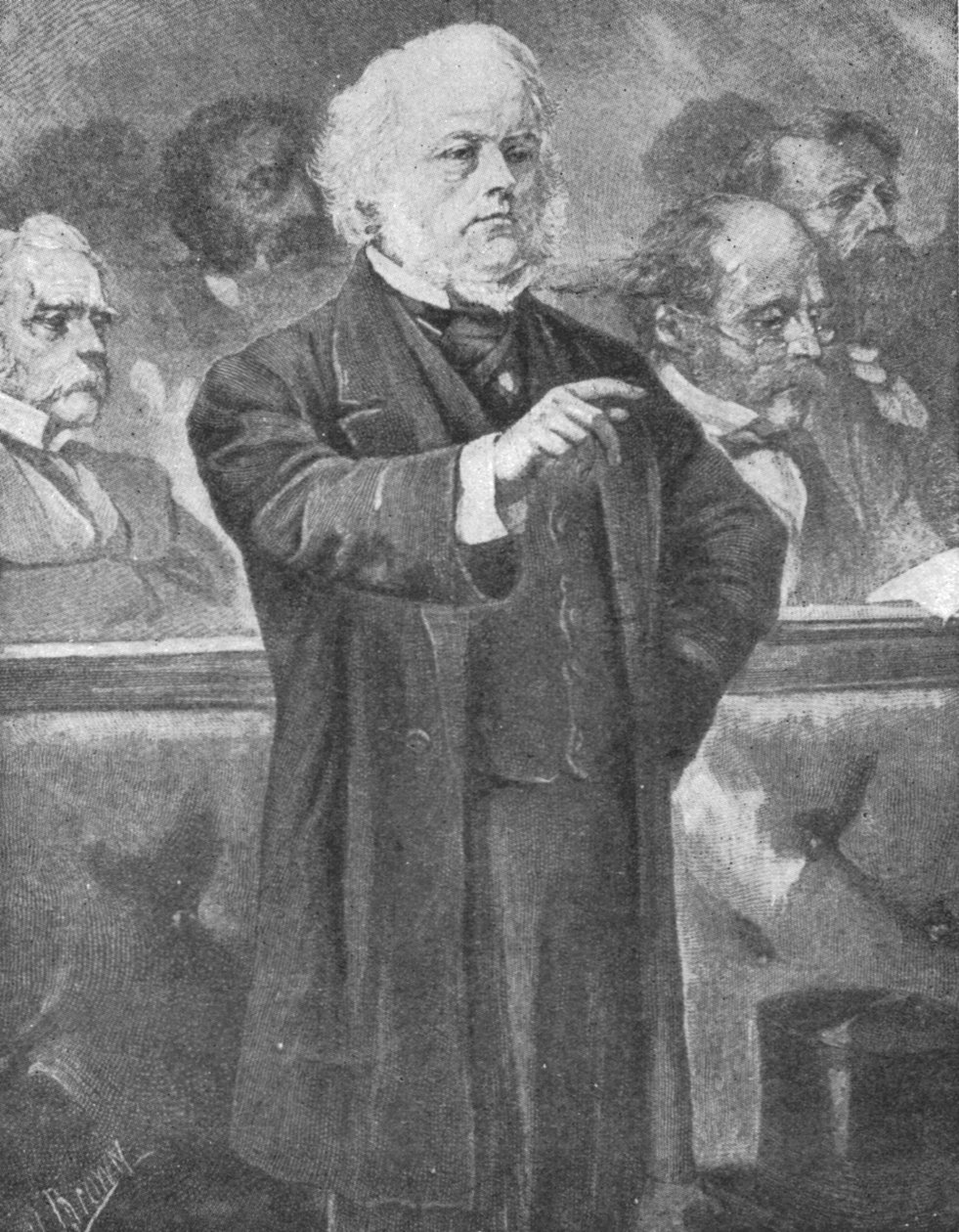 John Bright speaking in the House of Commons by Unbekannt