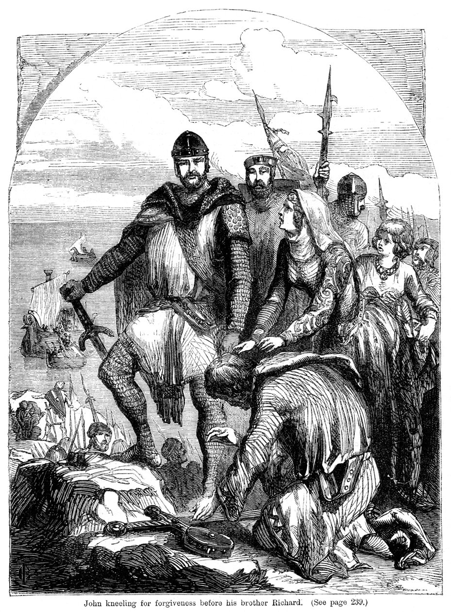 John kneeling for forgiveness before his brother Richard by Unbekannt
