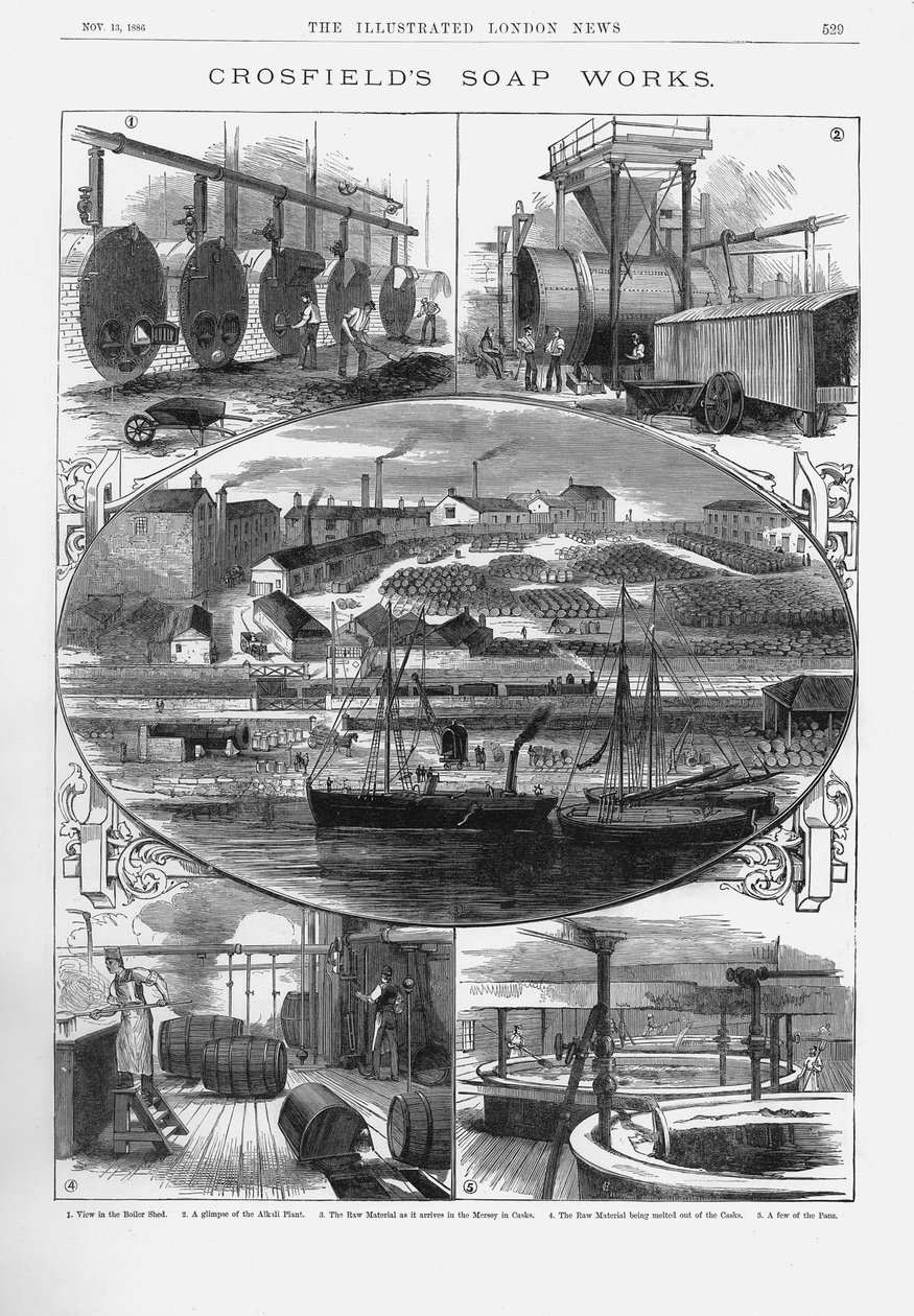 Joseph Crosfield & Sons soap factory at Bank Quarry, Warrington, Cheshire, 1886 by Unbekannt
