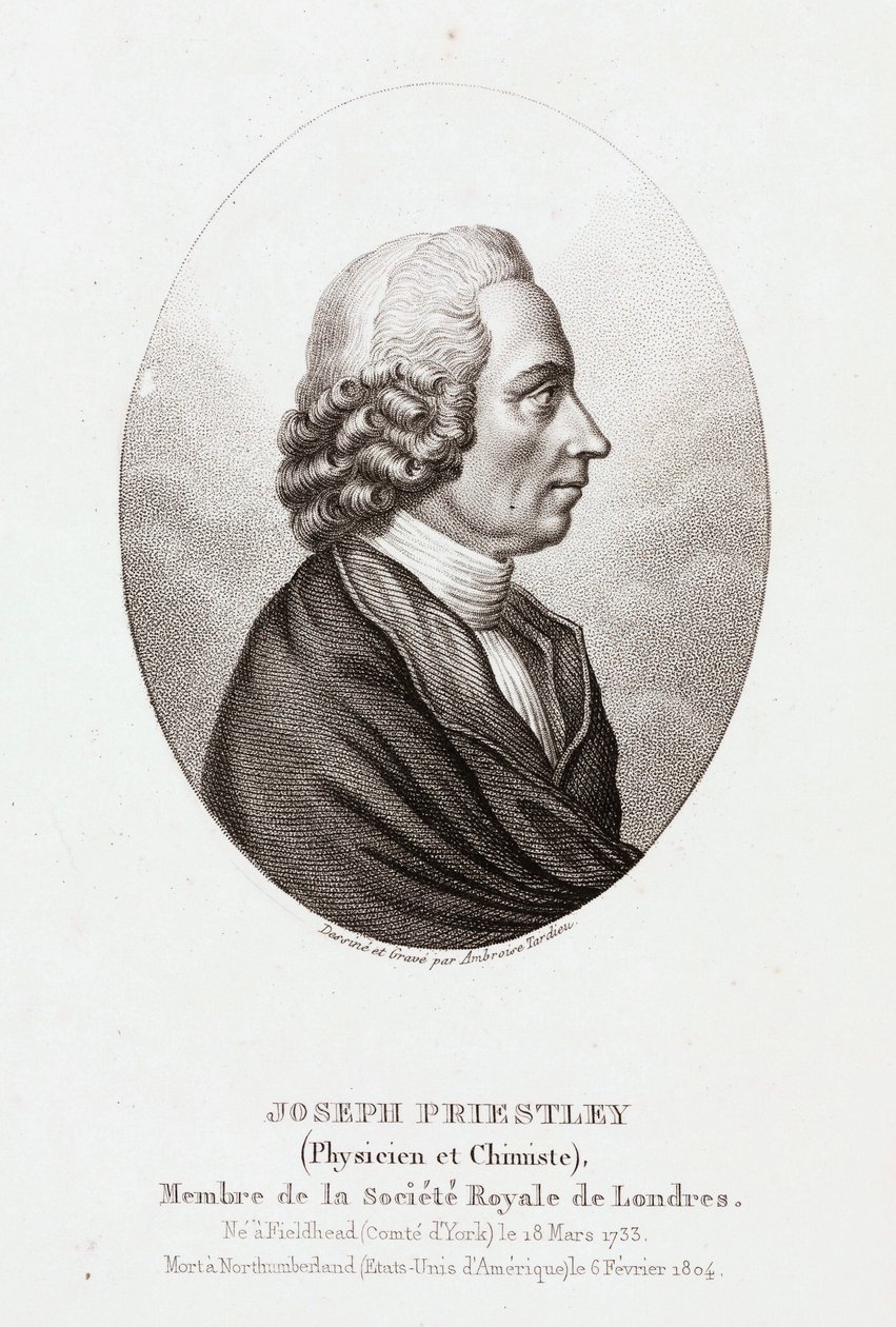 Joseph Priestley, English-American Theologian and Chemist, c. 1780 by Unbekannt