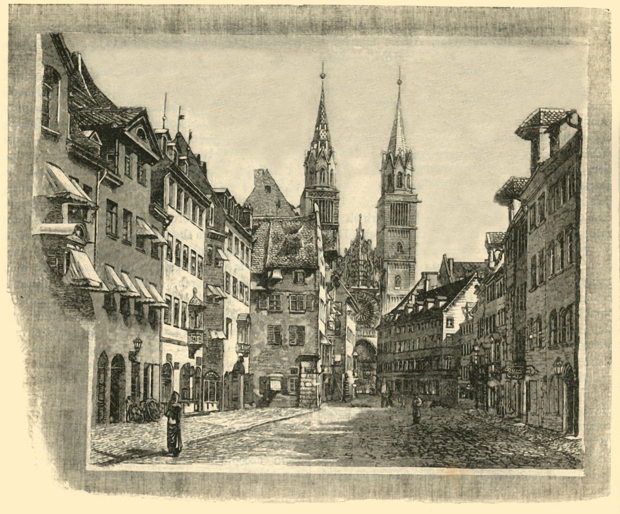 Karolinen-Strasse and Church of St. Lawrence, Nuremberg, 1890 by Unbekannt