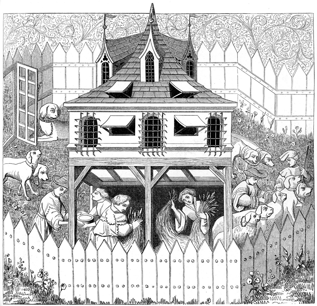 Kennel in Which Dogs Should Live, and How They Should Be Kept, 15th Century, 1849 by Unbekannt