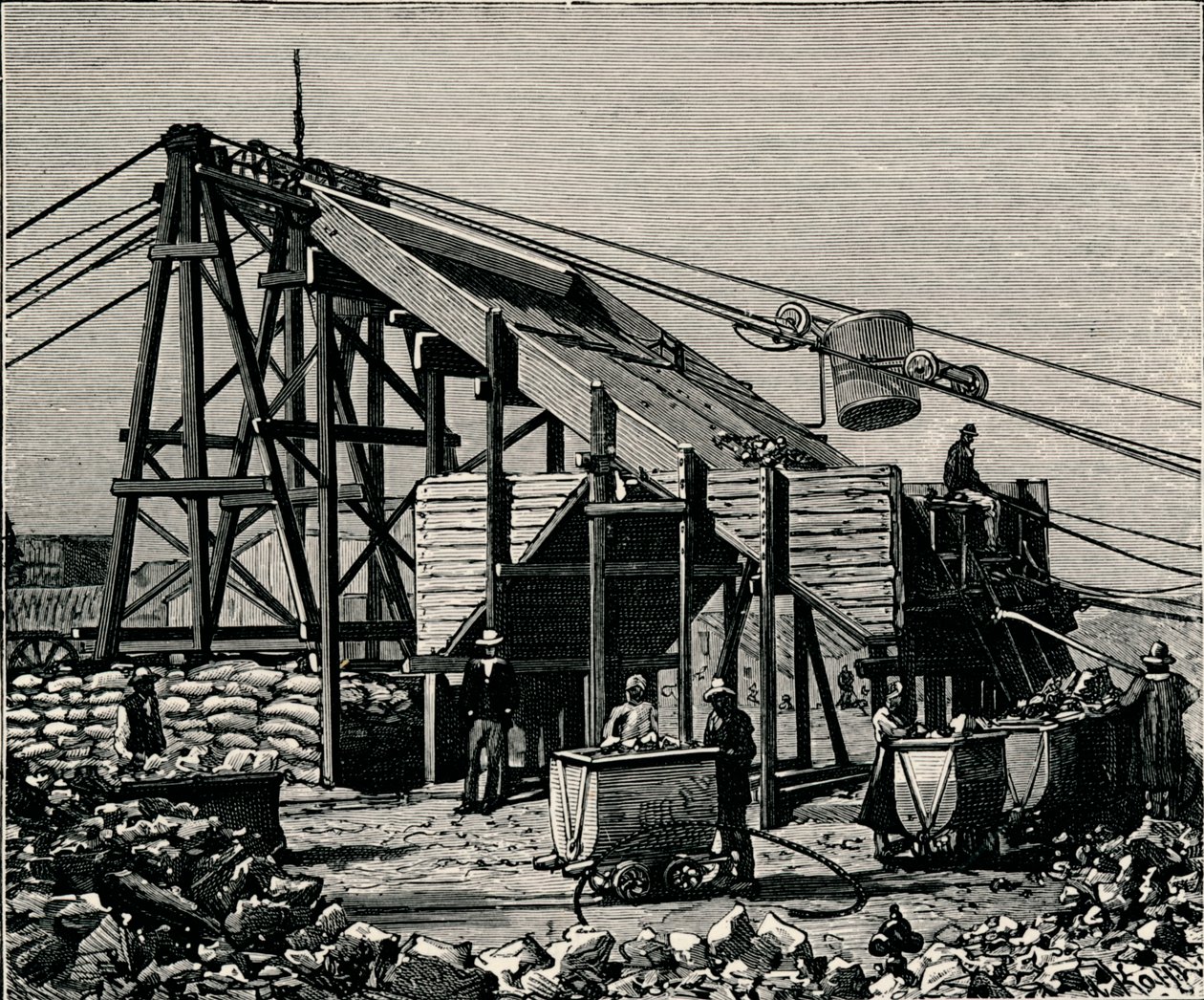 Kimberley Diamond Mine: Apparatus for Raising the Diamantiferous Earth, 1896 by Unbekannt