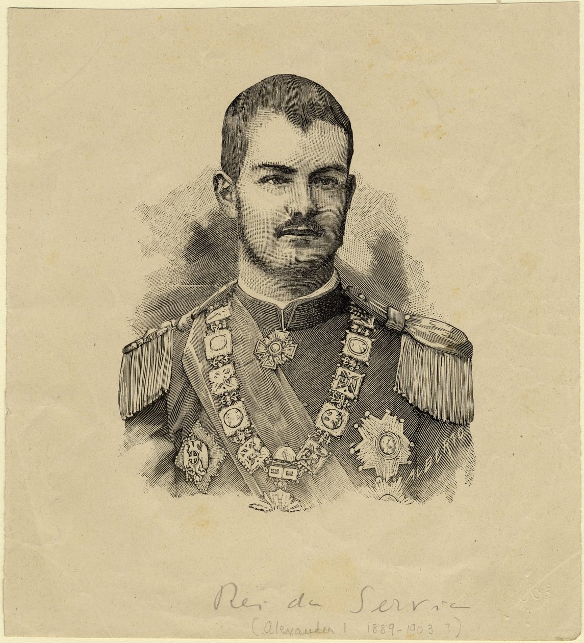 King Aleksandar of Serbia 1876-1903, c. 1889 by Unbekannt
