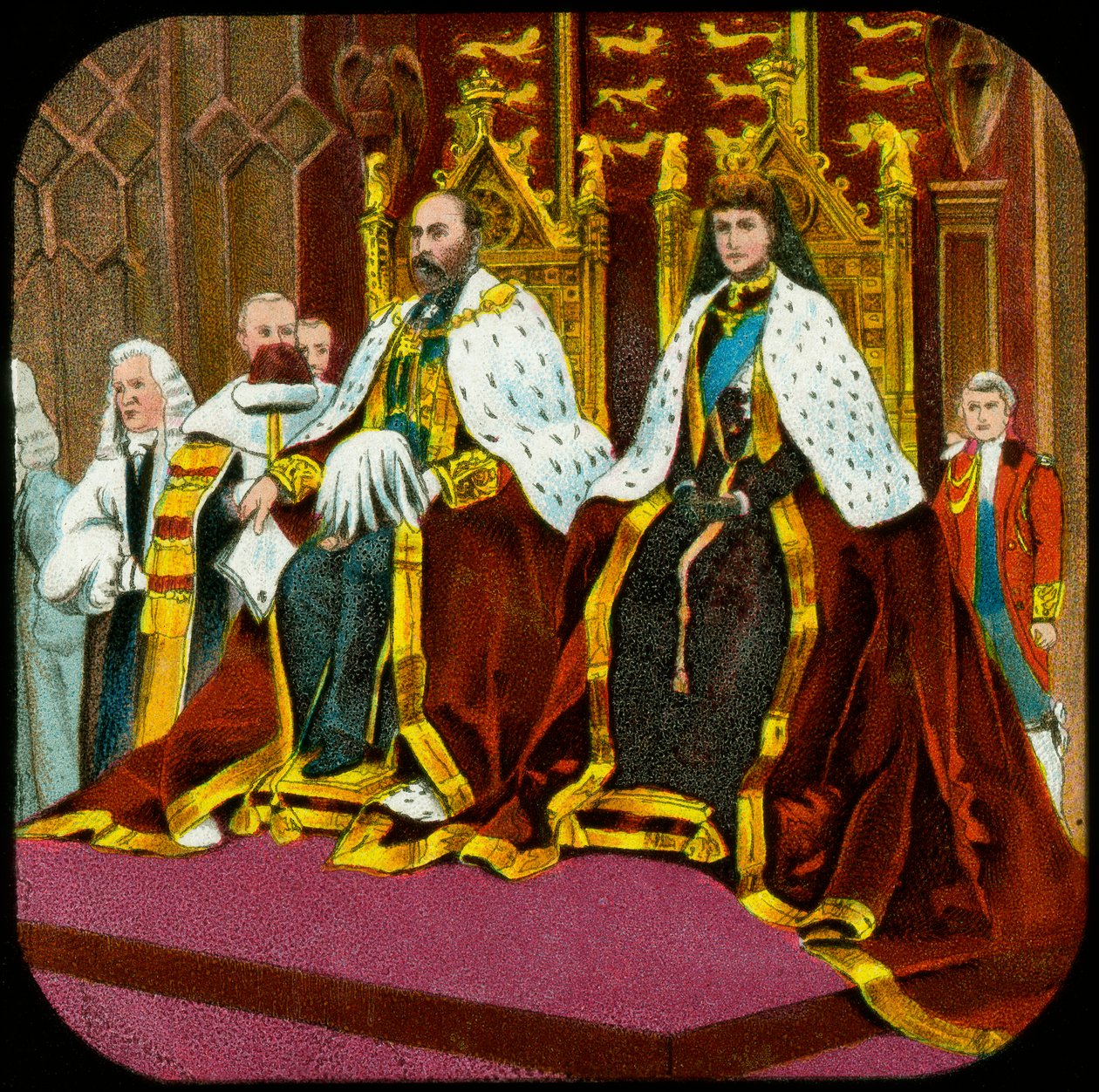 King Edward VII and Queen Alexandra, State Opening of Parliament, Westminster by Unbekannt