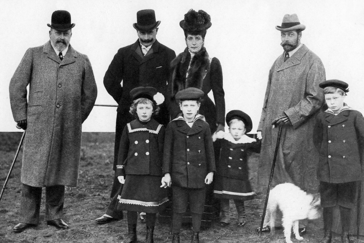 King Edward, the Kaiser, Queen Alexandra and King George, c1903 by Unbekannt