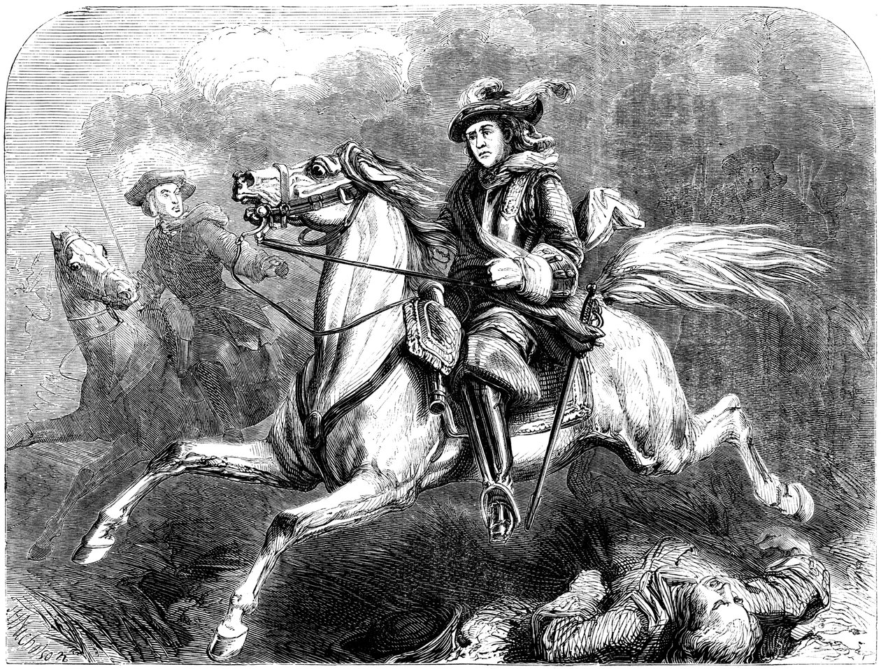 King George II at the Battle of Dettingen, 1743 by Unbekannt