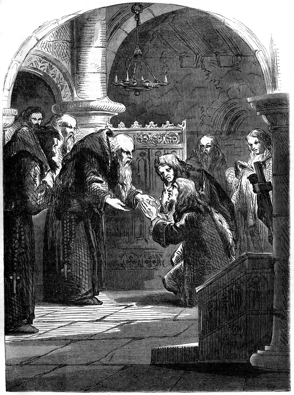 King James II of England at La Trappe Abbey, Orne, France, 19th century by Unbekannt