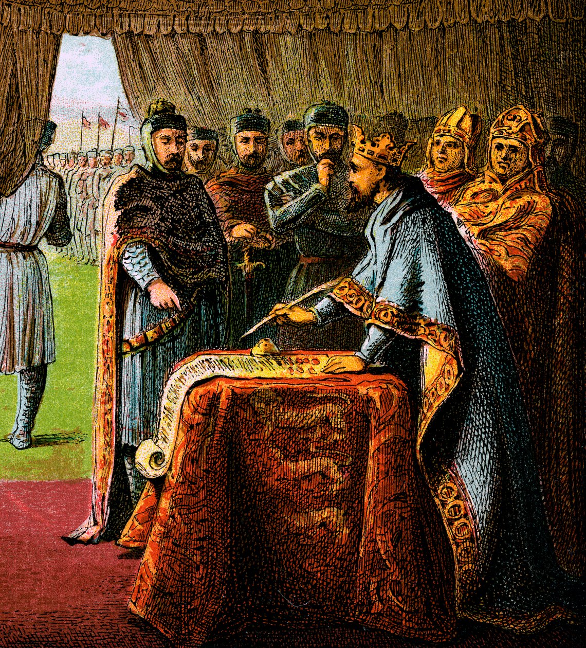 King John and the Magna Carta, 1215, c. 1850 by Unbekannt