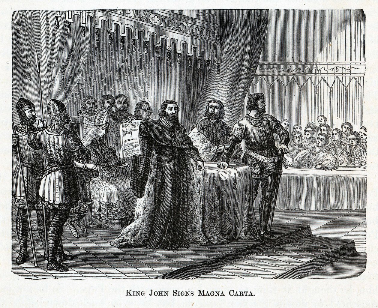 King John Signs Magna Carta, 1882 by Unbekannt