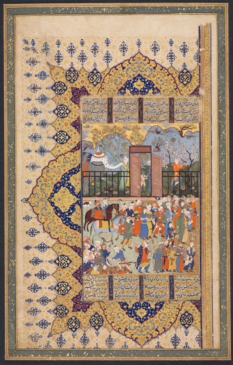 King Luhrasp Ascends the Throne: A Procession Arrives at Court by Unbekannt