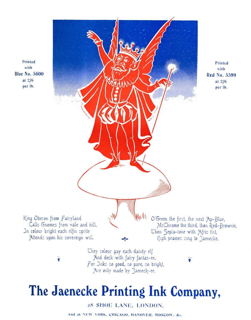 King Oberon - The Jaenecke Printing Ink Company by Unbekannt